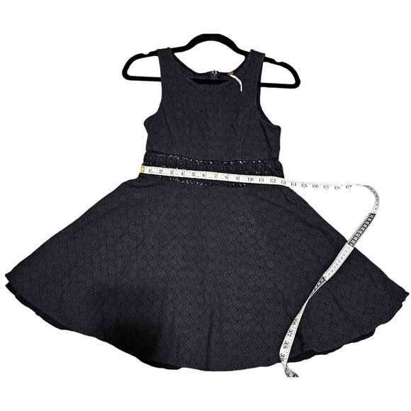 Free People Black  Sleeveless Eyelet Floral Skater Dress Size Small - Picture 11 of 13